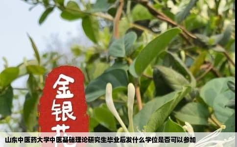 山东中医药大学中医基础理论研究生毕业后发什么学位是否可以参加