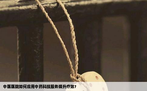 中医医院如何应用中药科技服务提升疗效？