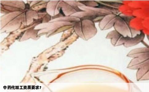 中药代加工资质要求？