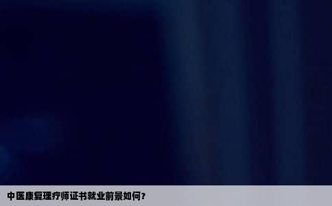 中医康复理疗师证书就业前景如何？