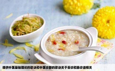 提供中医基础理论的歌诀和中医诊断的歌诀关于舌诊和脉诊请相关