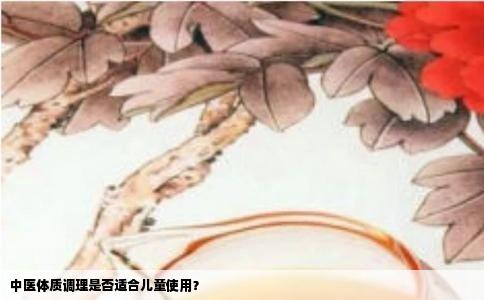 中医体质调理是否适合儿童使用？
