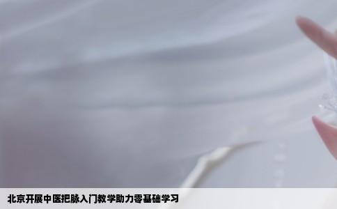 北京开展中医把脉入门教学助力零基础学习