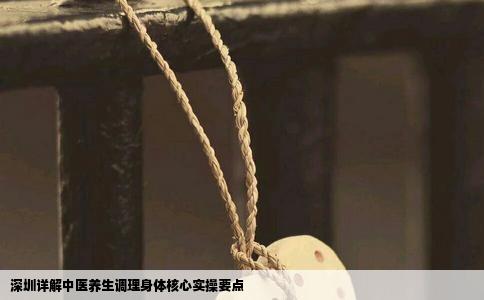 深圳详解中医养生调理身体核心实操要点