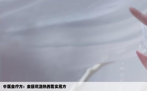中医食疗方：金银花清热养胃实用方