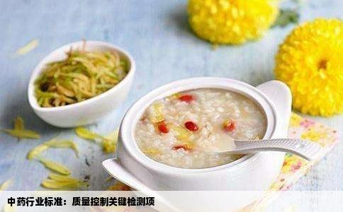 中药行业标准：质量控制关键检测项